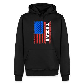 Texas Usa flags gift - Men’s Premium Organic Hoodie - black - Front - Nico (187cm)