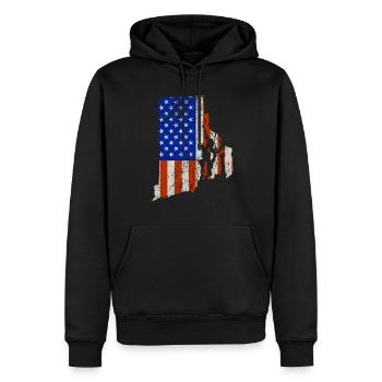 Rhode Island Home Usa drapeau cadeau - Sweat à capuche Premium bio Homme - noir - Devant - Nico (187cm)