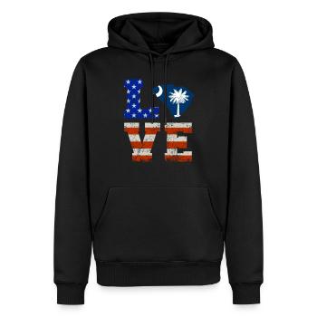 Liebe South Carolina Geschenk - Männer Premium Bio Hoodie - Schwarz - Vorne - Nico (187cm)