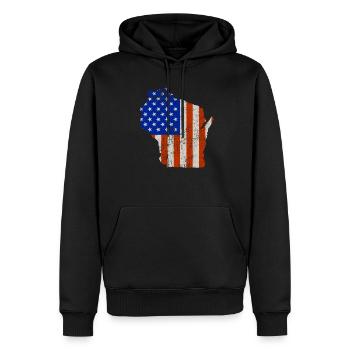 Wisconsin Home Usa drapeau cadeau - Sweat à capuche Premium bio Homme - noir - Devant - Nico (187cm)