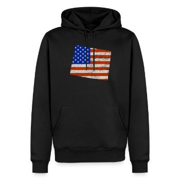 Wyoming Home Usa Flag Cadeau - Sweat à capuche Premium bio Homme - noir - Devant - Nico (187cm)