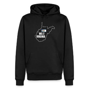West Virginia Pride Geschenk - Männer Premium Bio Hoodie - Schwarz - Vorne - Nico (187cm)