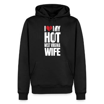Cadeau d’un résident du Wisconsin - Sweat à capuche Premium bio Homme - noir - Devant - Nico (187cm)