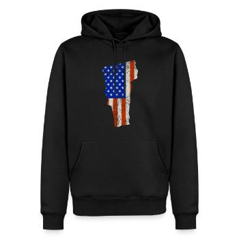 Cadeau drapeau de la maison du Vermont - Sweat à capuche Premium bio Homme - noir - Devant - Nico (187cm)