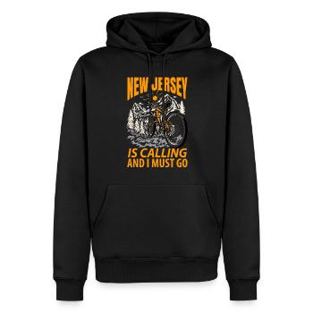Voyage New Jersey Cadeau - Sweat à capuche Premium bio Homme - noir - Devant - Nico (187cm)