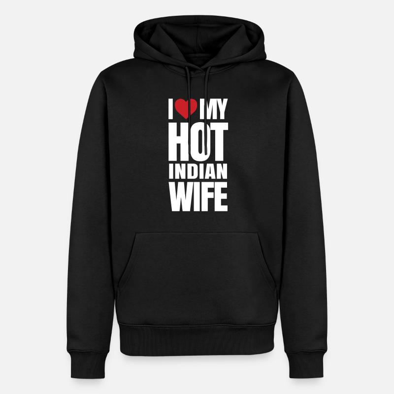 Indisches Ehefrauengeschenk - Männer Premium Bio Hoodie - Schwarz