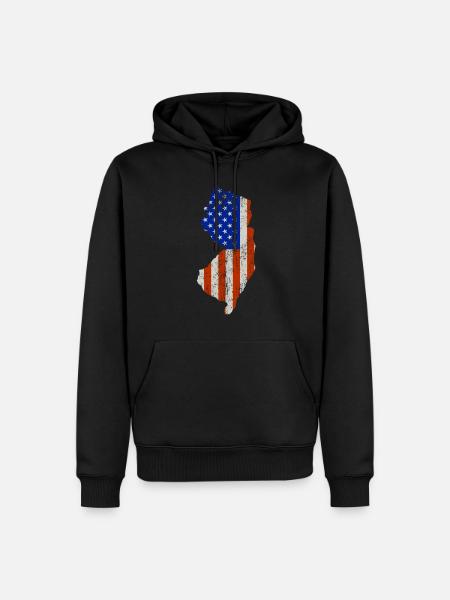 New jersey Home Usa flaga prezent - Ekologiczna męska bluza z kapturem Premium - czarny