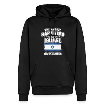 Israel - Männer Premium Bio Hoodie - Schwarz - Vorne - Nico (187cm)