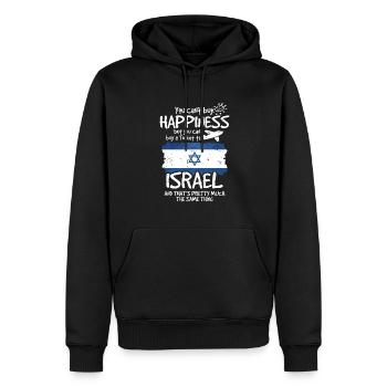 Israel - Männer Premium Bio Hoodie - Schwarz - Vorne - Nico (187cm)