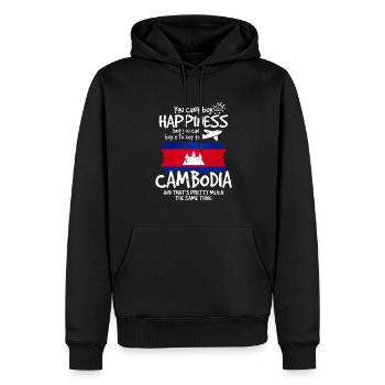Cambodia - Men’s Premium Organic Hoodie - black - Front - Nico (187cm)
