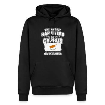 Chypre - Sweat à capuche Premium bio Homme - noir - Devant - Nico (187cm)