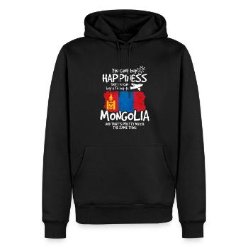 Mongolei - Männer Premium Bio Hoodie - Schwarz - Vorne - Nico (187cm)