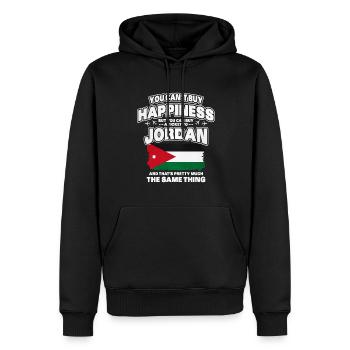 Jordanien - Männer Premium Bio Hoodie - Schwarz - Vorne - Nico (187cm)