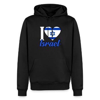Israel - Männer Premium Bio Hoodie - Schwarz - Vorne - Nico (187cm)