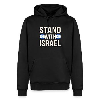Israel - Männer Premium Bio Hoodie - Schwarz - Vorne - Nico (187cm)