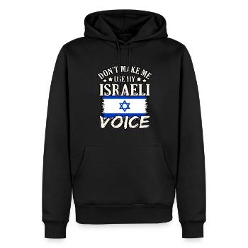 Israel - Männer Premium Bio Hoodie - Schwarz - Vorne - Nico (187cm)