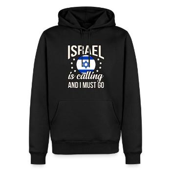 Israel - Männer Premium Bio Hoodie - Schwarz - Vorne - Nico (187cm)