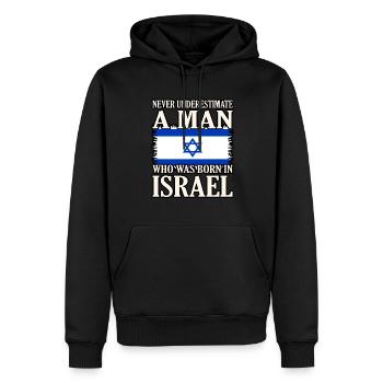 Israel - Männer Premium Bio Hoodie - Schwarz - Vorne - Nico (187cm)