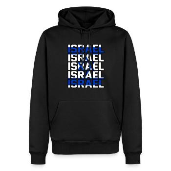 Israël - Sweat à capuche Premium bio Homme - noir - Devant - Nico (187cm)