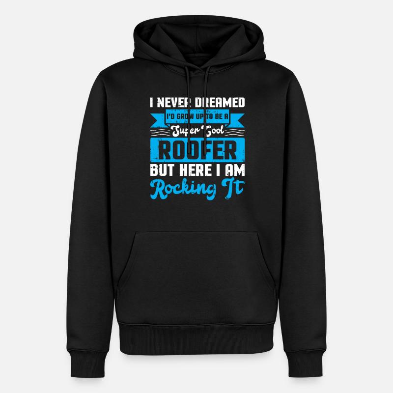 Bauarbeiter Dachdecker Geschenkidee - Männer Premium Bio Hoodie - Schwarz