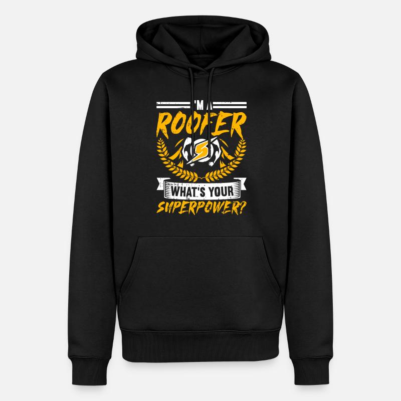 Bauarbeiter Dachdecker Geschenkidee - Männer Premium Bio Hoodie - Schwarz