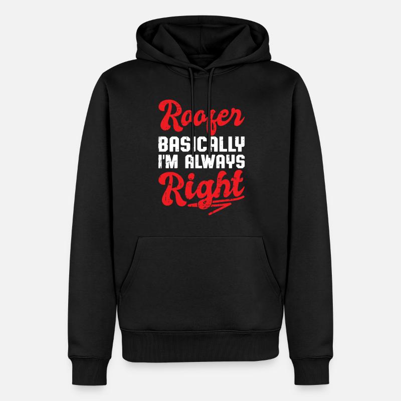 Bauarbeiter Dachdecker Geschenkidee - Männer Premium Bio Hoodie - Schwarz