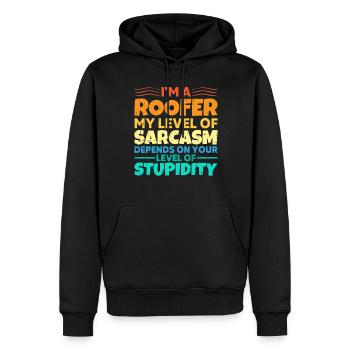Bauarbeiter Dachdecker Geschenkidee - Männer Premium Bio Hoodie - Schwarz - Vorne - Nico (187cm)