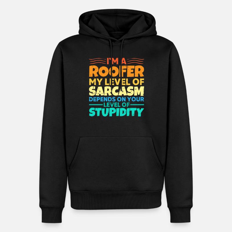 Bauarbeiter Dachdecker Geschenkidee - Männer Premium Bio Hoodie - Schwarz