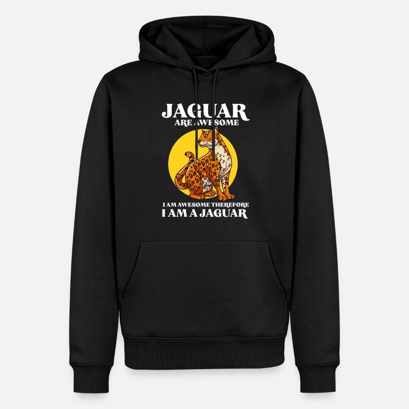 Jaguar Geschenkidee - Männer Premium Bio Hoodie - Schwarz