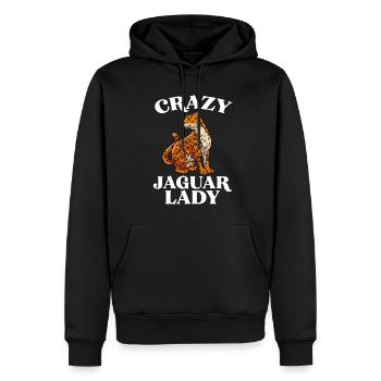 Jaguar Geschenkidee - Männer Premium Bio Hoodie - Schwarz - Vorne - Nico (187cm)