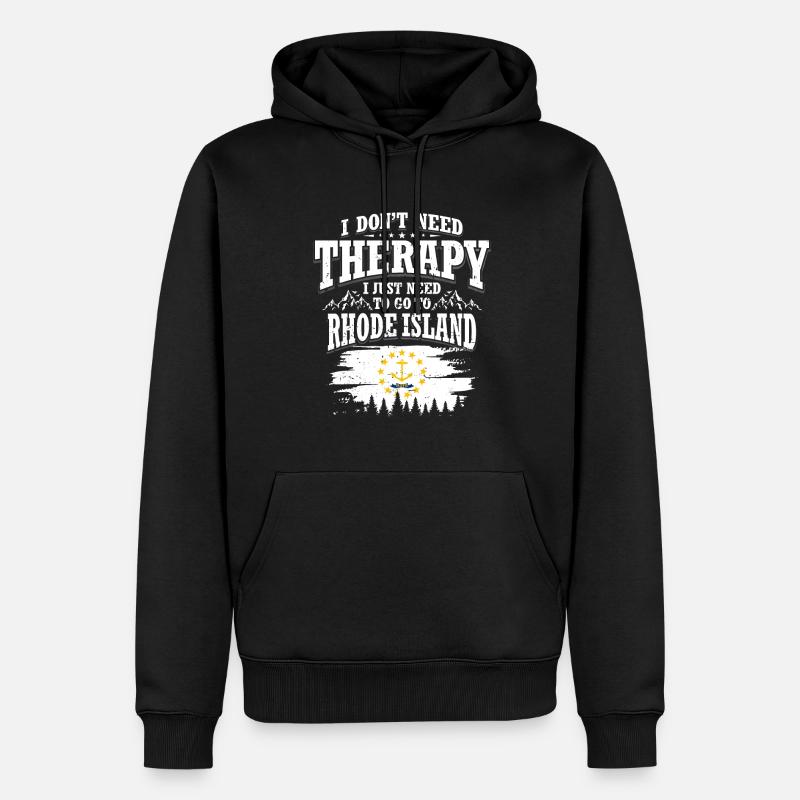 Rhode Island - Männer Premium Bio Hoodie - Schwarz