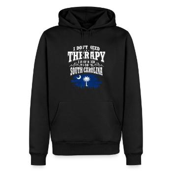 South Carolina - Männer Premium Bio Hoodie - Schwarz - Vorne - Nico (187cm)