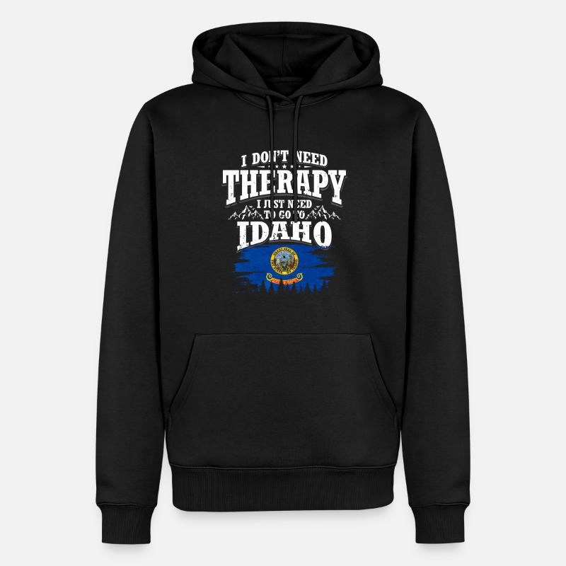 Idaho - Männer Premium Bio Hoodie - Schwarz