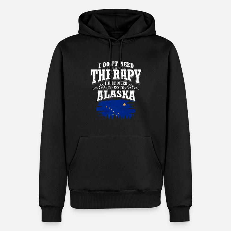 Alaska - Männer Premium Bio Hoodie - Schwarz