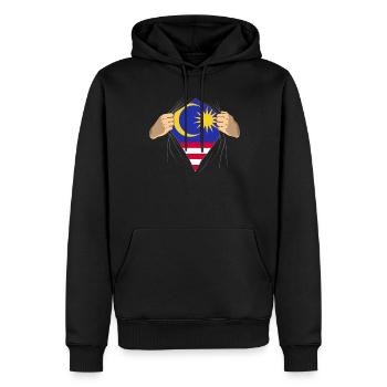 Malaysia - Männer Premium Bio Hoodie - Schwarz - Vorne - Nico (187cm)