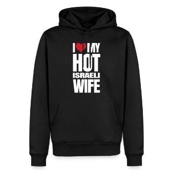 Israel - Männer Premium Bio Hoodie - Schwarz - Vorne - Nico (187cm)