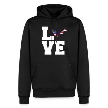 Malaysia - Männer Premium Bio Hoodie - Schwarz - Vorne - Nico (187cm)