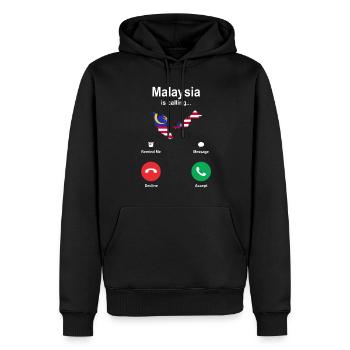 Malaysia - Männer Premium Bio Hoodie - Schwarz - Vorne - Nico (187cm)