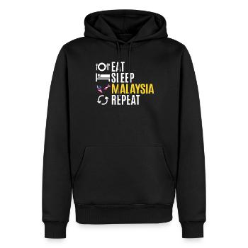 Malaysia - Männer Premium Bio Hoodie - Schwarz - Vorne - Nico (187cm)