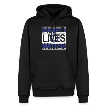 Israel - Männer Premium Bio Hoodie - Schwarz - Vorne - Nico (187cm)