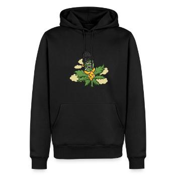 Cannabis - Sweat à capuche Premium bio Homme - noir - Devant - Nico (187cm)