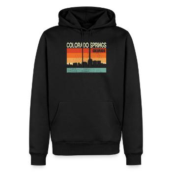 Colorado Springs - Männer Premium Bio Hoodie - Schwarz - Vorne - Nico (187cm)