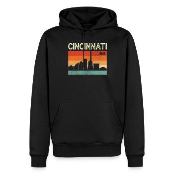 Cincinnati, Ohio - Männer Premium Bio Hoodie - Schwarz - Vorne - Nico (187cm)