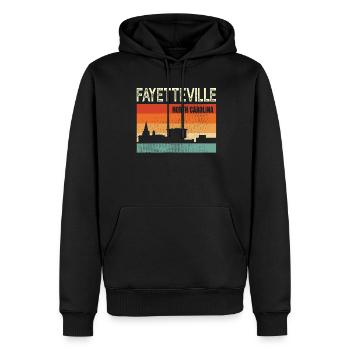 Fayetteville North Carolina - Men’s Premium Organic Hoodie - black - Front - Nico (187cm)