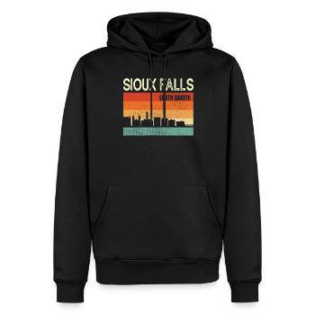 Sioux Falls Dakota du Sud - Sweat à capuche Premium bio Homme - noir - Devant - Nico (187cm)