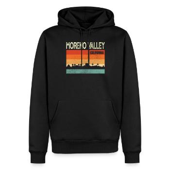 Moreno Valley Californie - Sweat à capuche Premium bio Homme - noir - Devant - Nico (187cm)