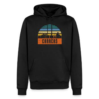 Ligne d’horizon de Caracas - Sweat à capuche Premium bio Homme - noir - Devant - Nico (187cm)