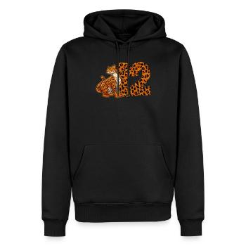 12 years old boy birthday Jaguar - Men’s Premium Organic Hoodie - black - Front - Nico (187cm)