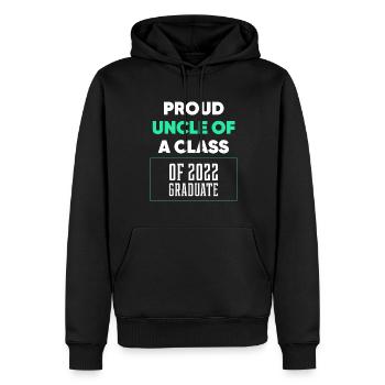 Proud Uncle of A Class of 2022 Graduate Gift - Men’s Premium Organic Hoodie - black - Front - Nico (187cm)