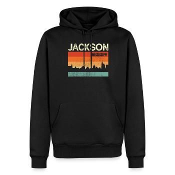 Jackson - Männer Premium Bio Hoodie - Schwarz - Vorne - Nico (187cm)